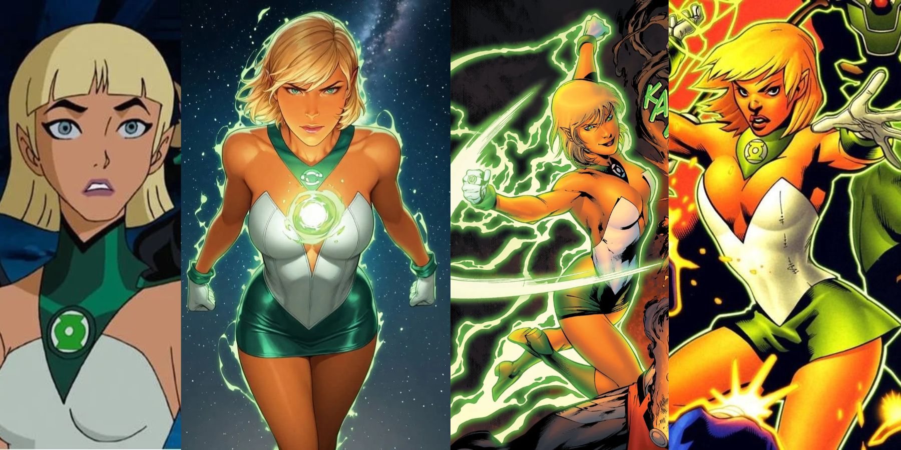 Кто такая Арисия Рраб из Корпуса Зелёных Фонарей DC? Арисия Рраб (англ. Arisia Rrab) — персонаж комиксов DC, член Корпуса Зелёных Фонарей с планеты Гракос IV. Златокожая инопланетянка с заострёнными ушами, похожая на эльфа, она вступила в Корпус совсем юной, продолжив семейную традицию: Зелёными Фонарями были по меньшей мере пятеро её родственников. Арисия известна прежде всего долгим романом с Хэлом Джорданом, который в своё время вызвал споры из-за её возраста. В 1996 году героиню «убили», но десять лет спустя выяснилось, что она выжила благодаря особенностям своего организма. Персонажа придумали Майк У. Барр, Лен Уэйн и художник Джо Стейтон.